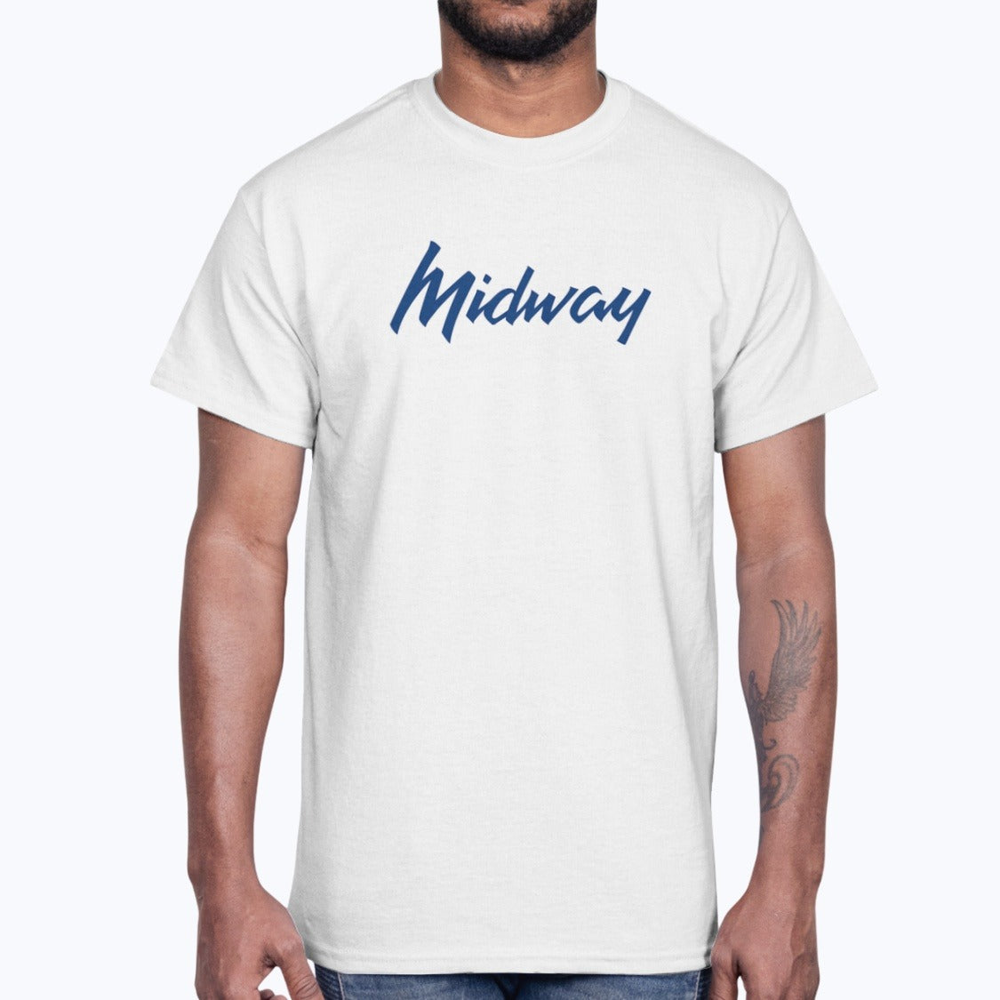 Midway Airlines Unisex T-Shirt - White - Model