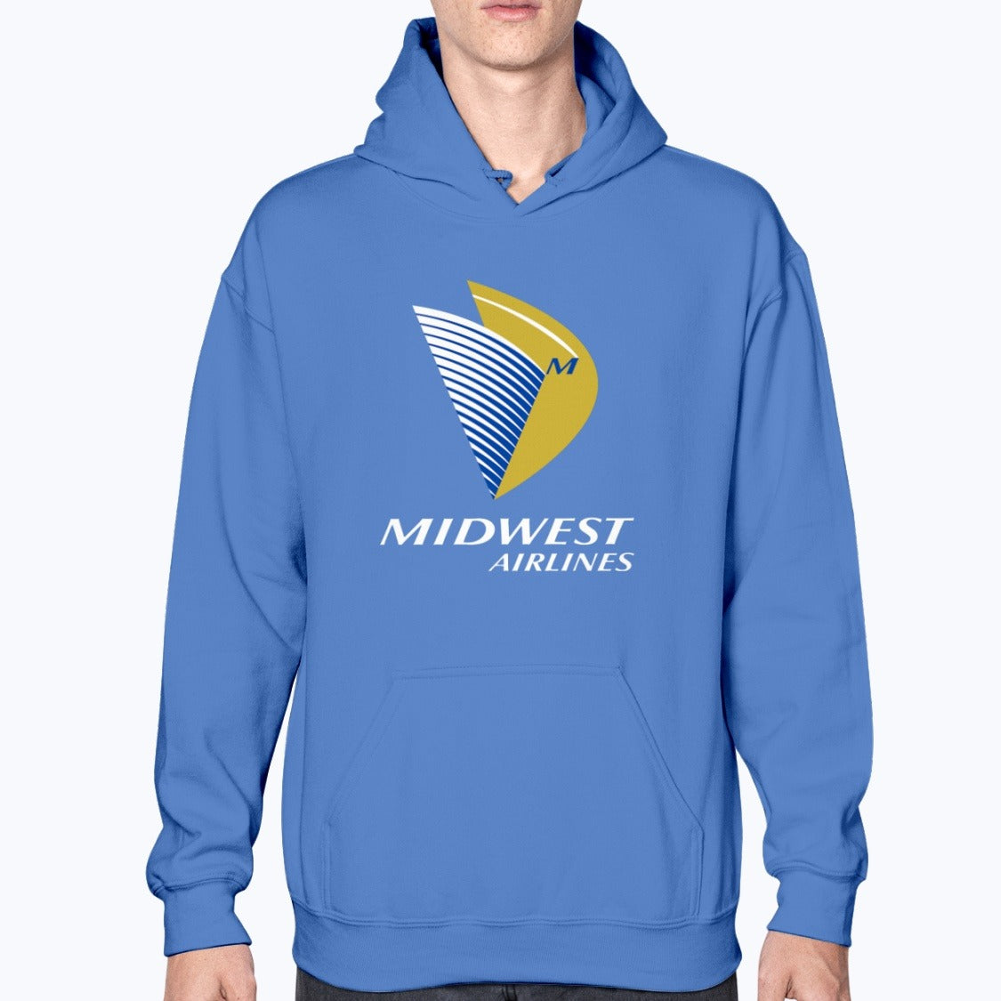 Midwest Airlines Unisex Hoodie - Royal Blue - Model