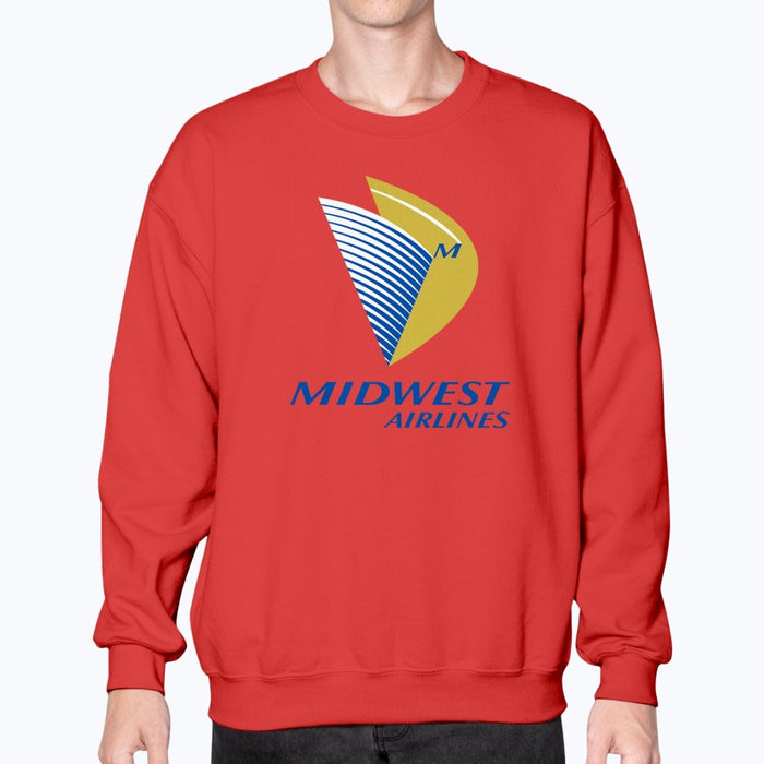 Midwest Airlines Unisex Sweatshirt - Red - Model