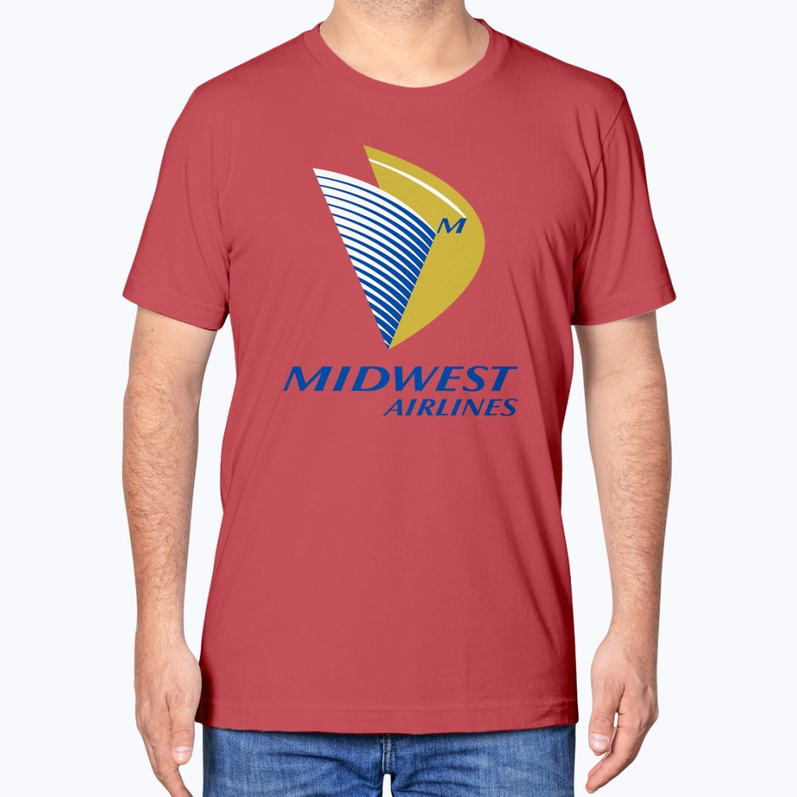 Midwest Airlines Unisex T-Shirt - Red - Model
