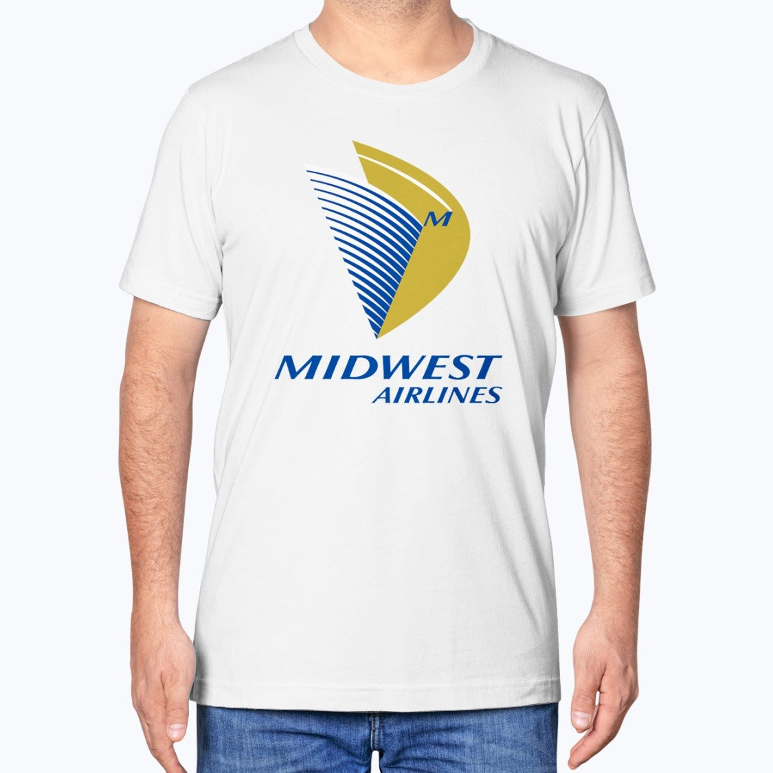 Midwest Airlines Unisex T-Shirt - White - Model