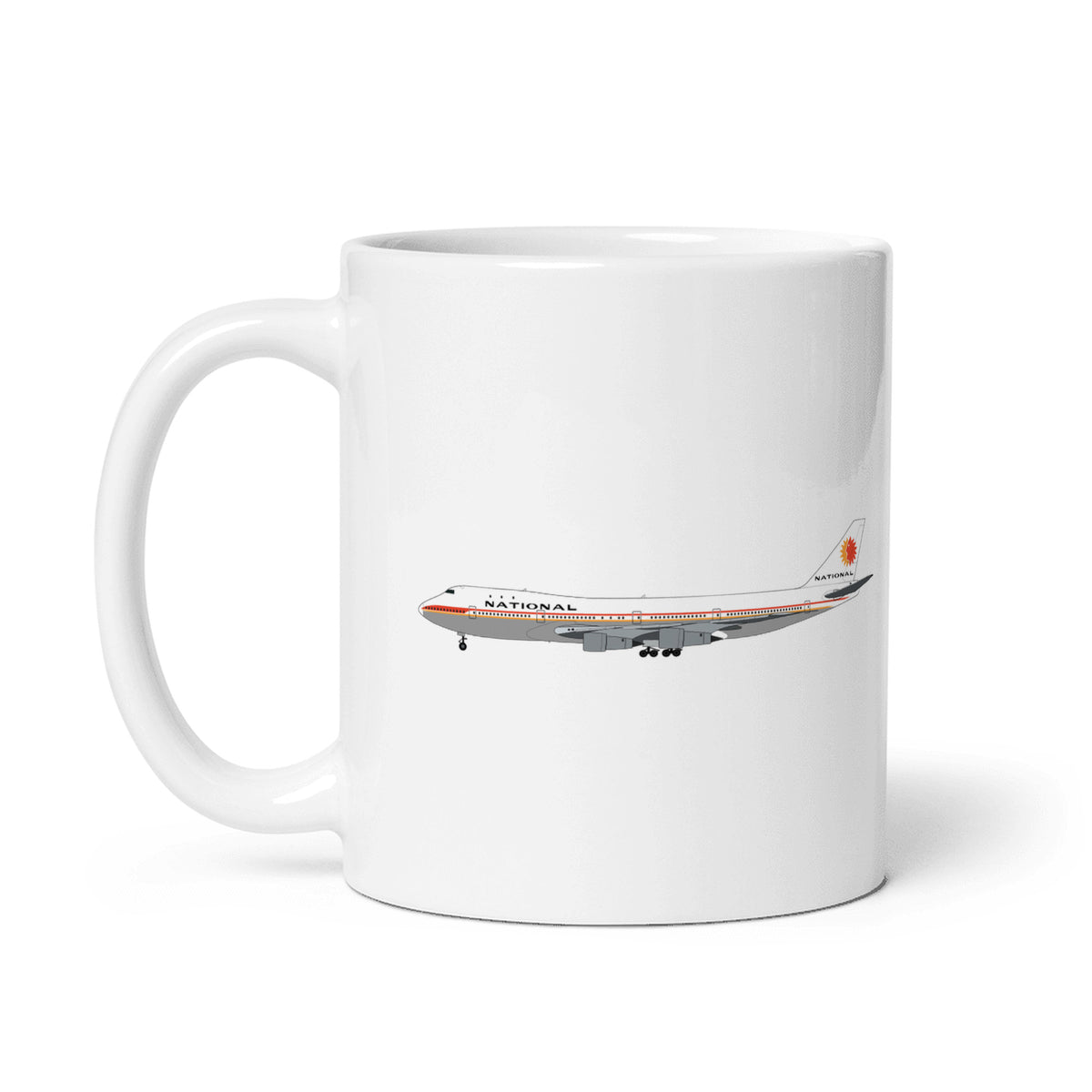 National Airlines B747-100 Coffee Mug - White - 11 oz - Right