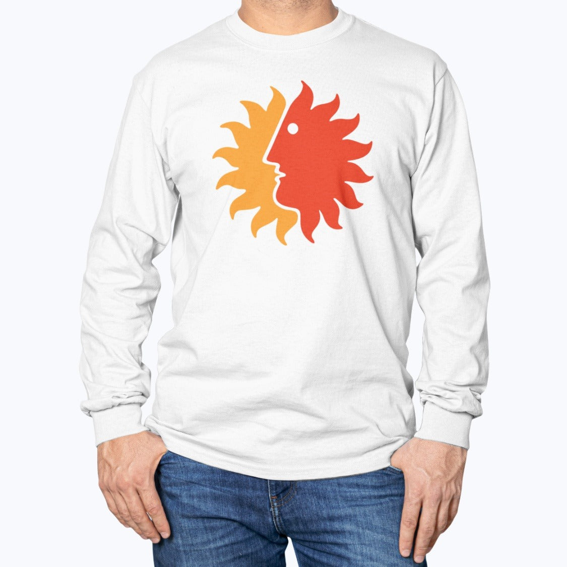 National Airlines Unisex Long Sleeve T-Shirt - White - Model