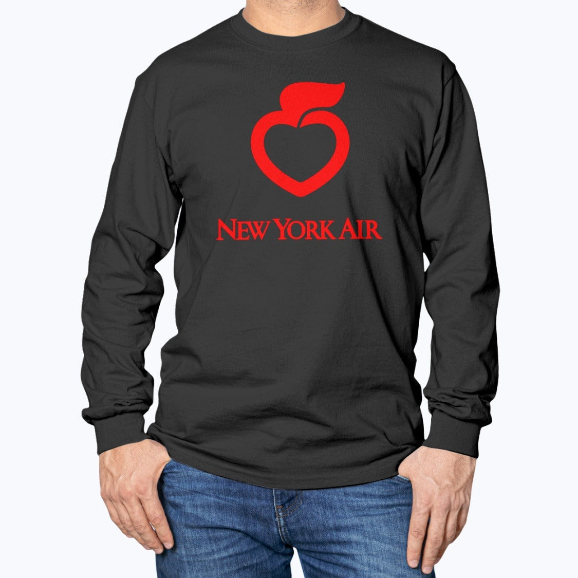 New York Air Unisex Long Sleeve T-Shirt - Black - Model