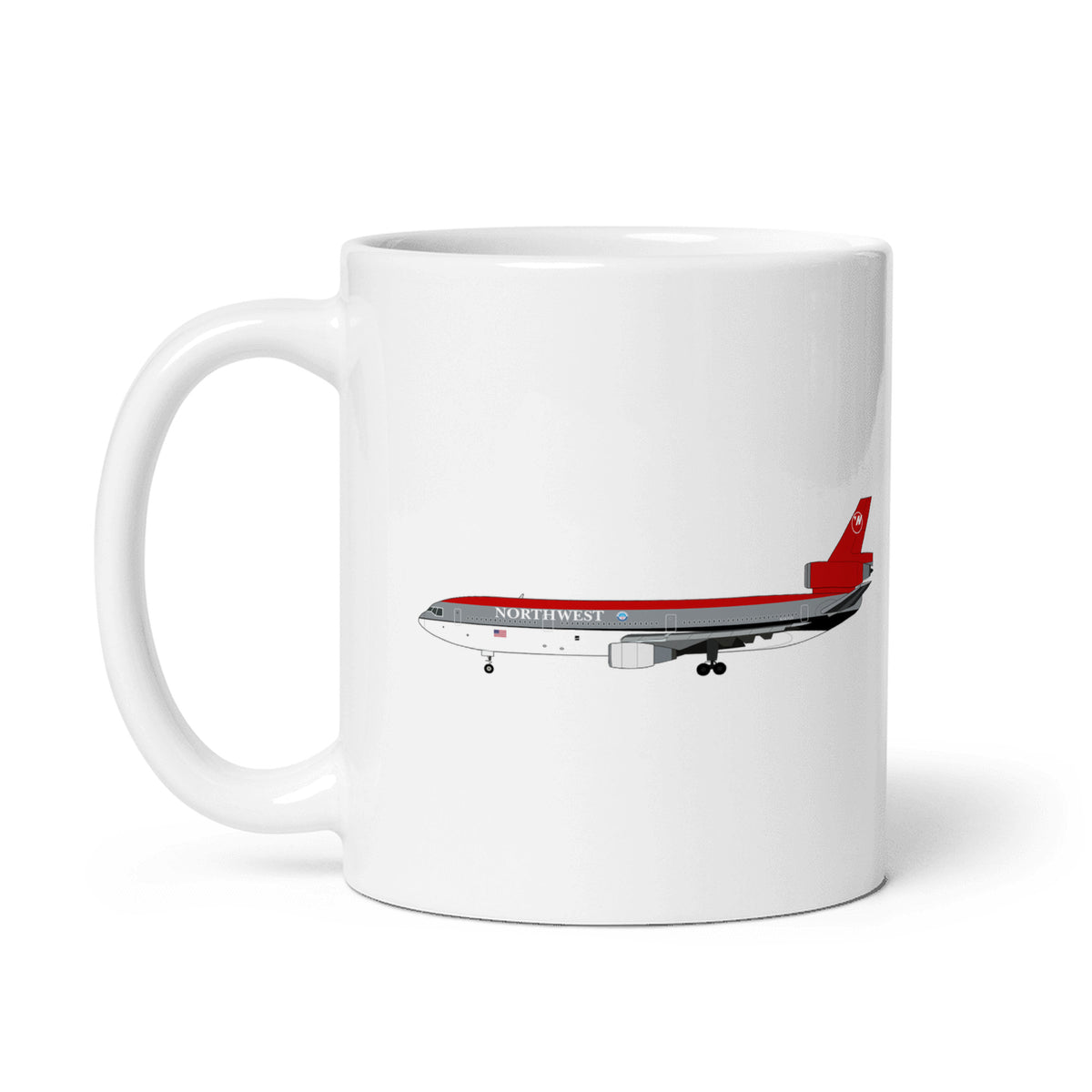 Northwest Airlines DC-10 Coffee Mug - White - 11 oz - Right