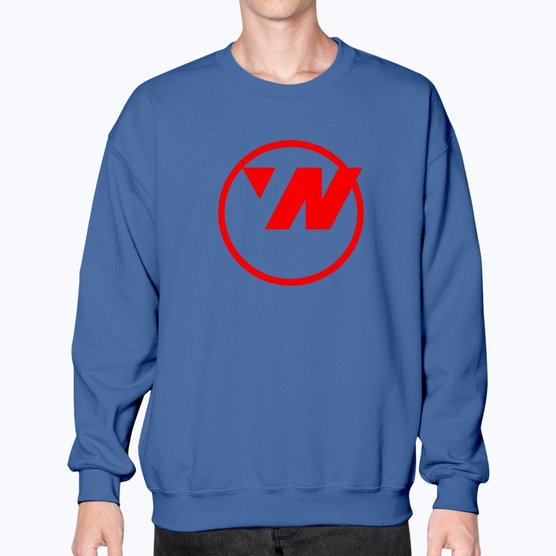 Northwest Airlines Unisex Sweatshirt - Royal Blue - Model