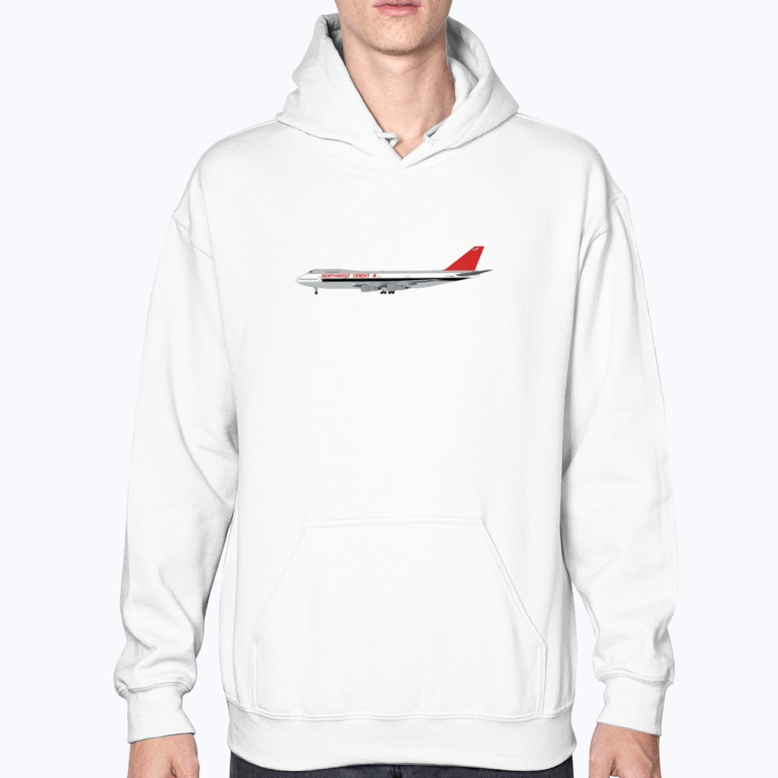 Northwest Orient Airlines B747-200 Unisex Hoodie - White - Model