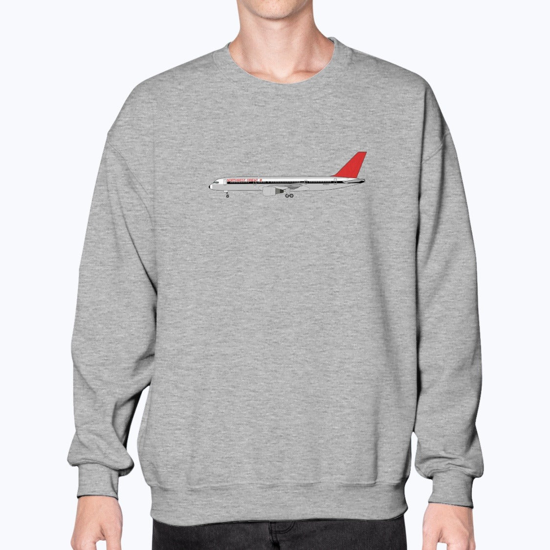 Northwest Orient Airlines B757-200 Unisex Sweatshirt - Sport Grey - Model