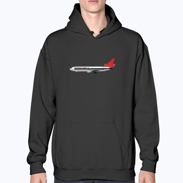 Northwest Orient Airlines DC-10 Unisex Hoodie - Black - Model