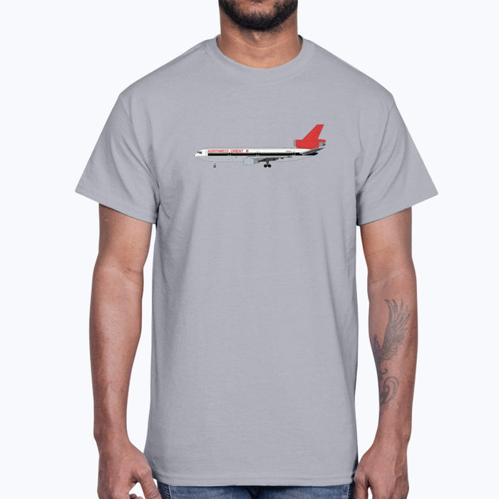 Northwest Orient Airlines DC-10 Unisex T-Shirt - Sport Grey - Model