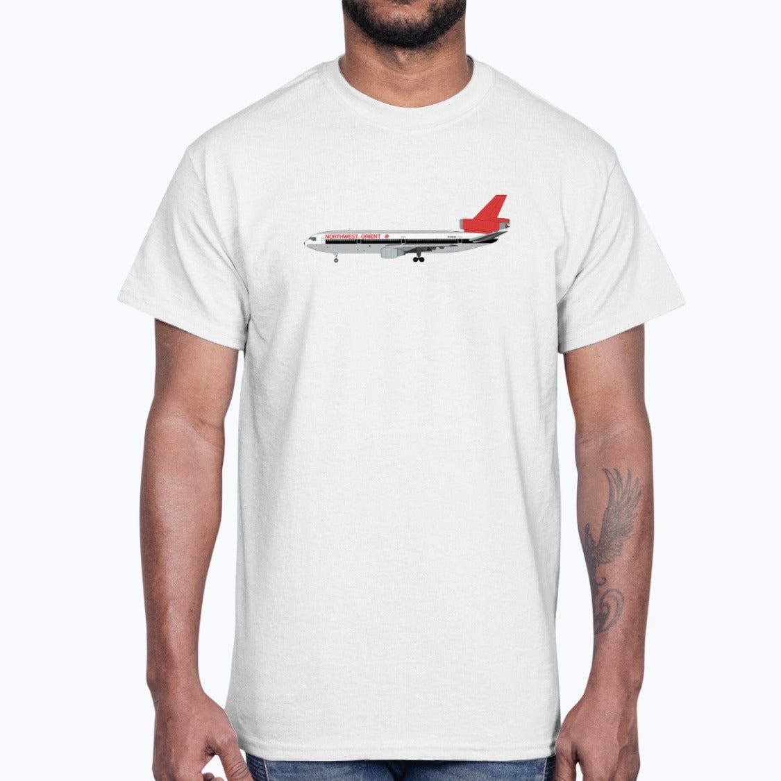 Northwest Orient Airlines DC-10 Unisex T-Shirt - White - Model
