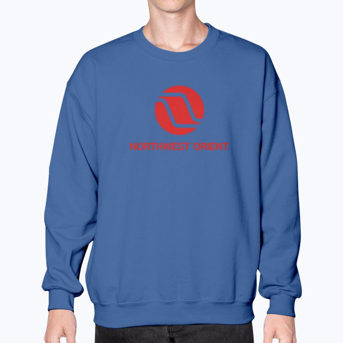 Northwest Orient Airlines Unisex Sweatshirt - Royal Blue - Model