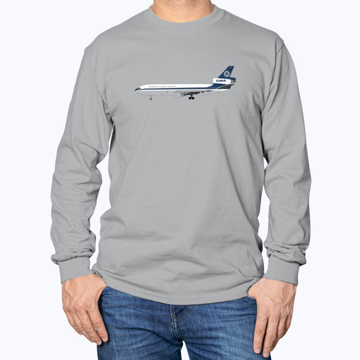 ONA DC-10 Unisex Long Sleeve T-Shirt - Sport Grey - Model
