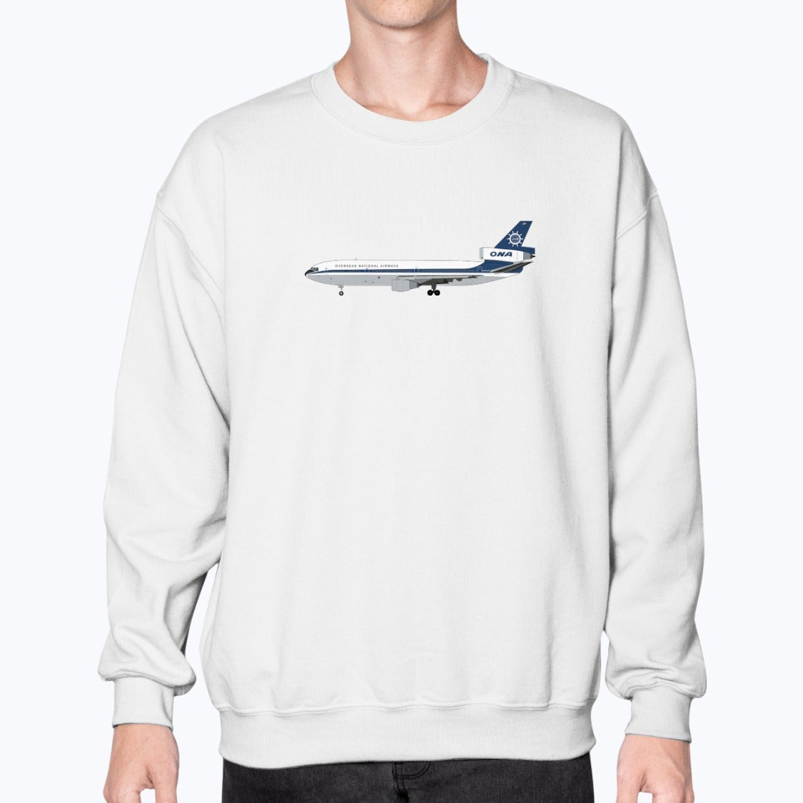 ONA DC-10 Unisex Sweatshirt - White - Model