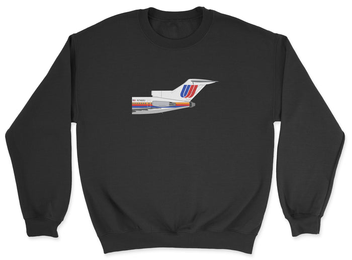 United Airlines Boeing 727 Tail Section Unisex Sweatshirt - Black
