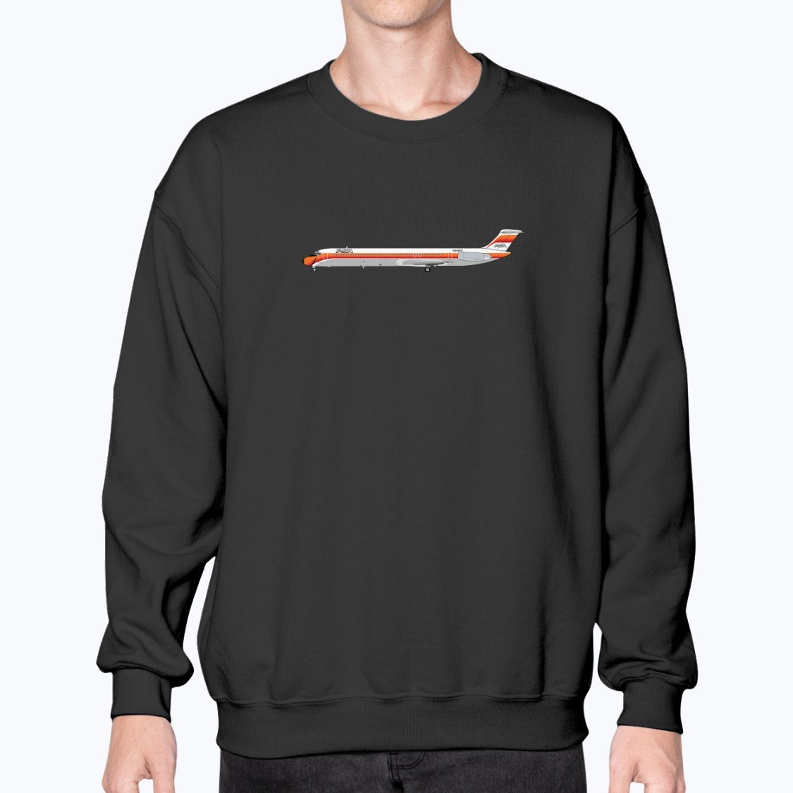 PSA Pacific Southwest Airlines MD-82 Unisex Sweatshirt - Black - Model