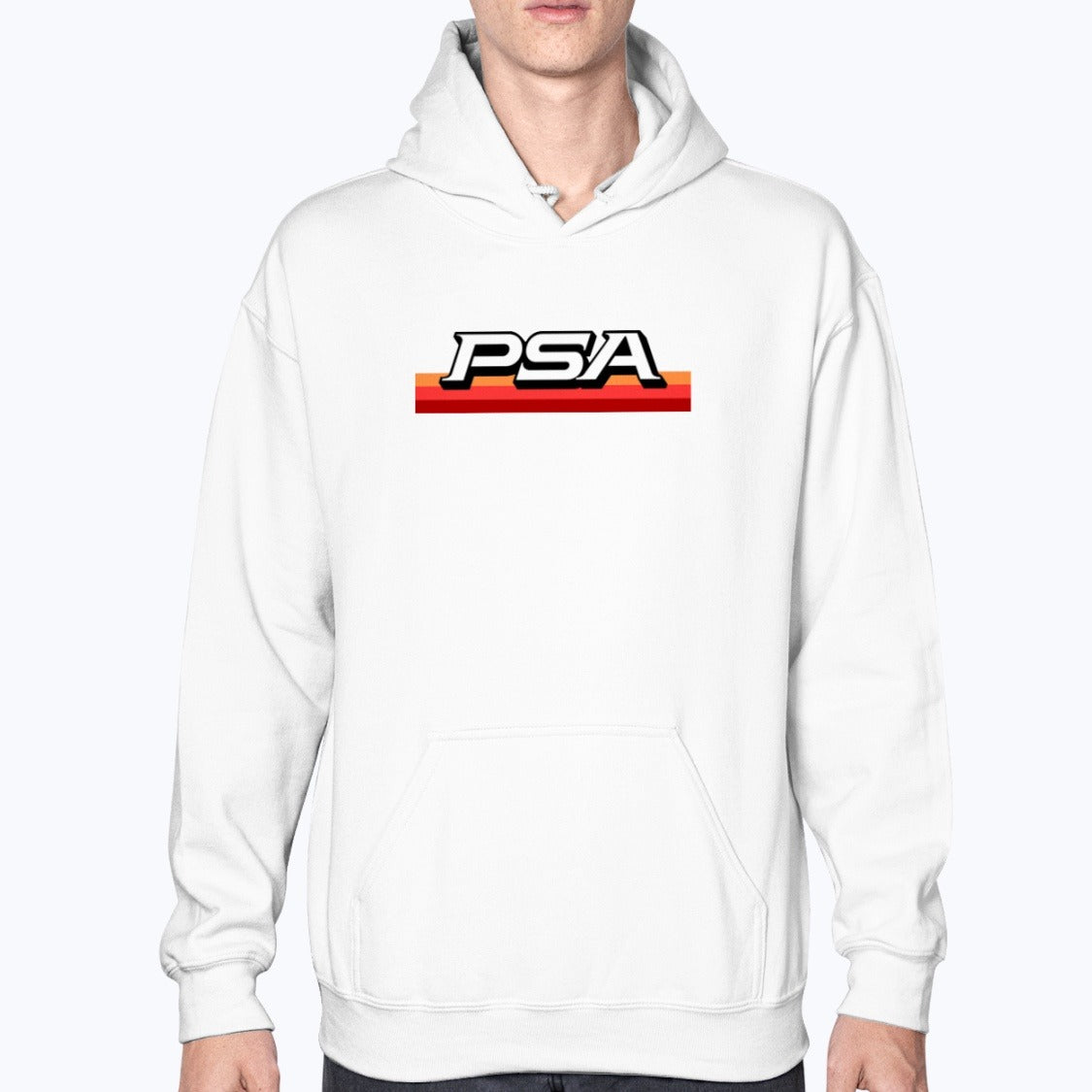 PSA Unisex Hoodie - White - Model