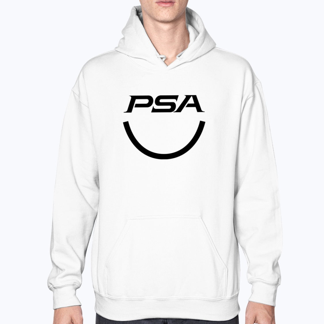 PSA Unisex Hoodie - White - Model