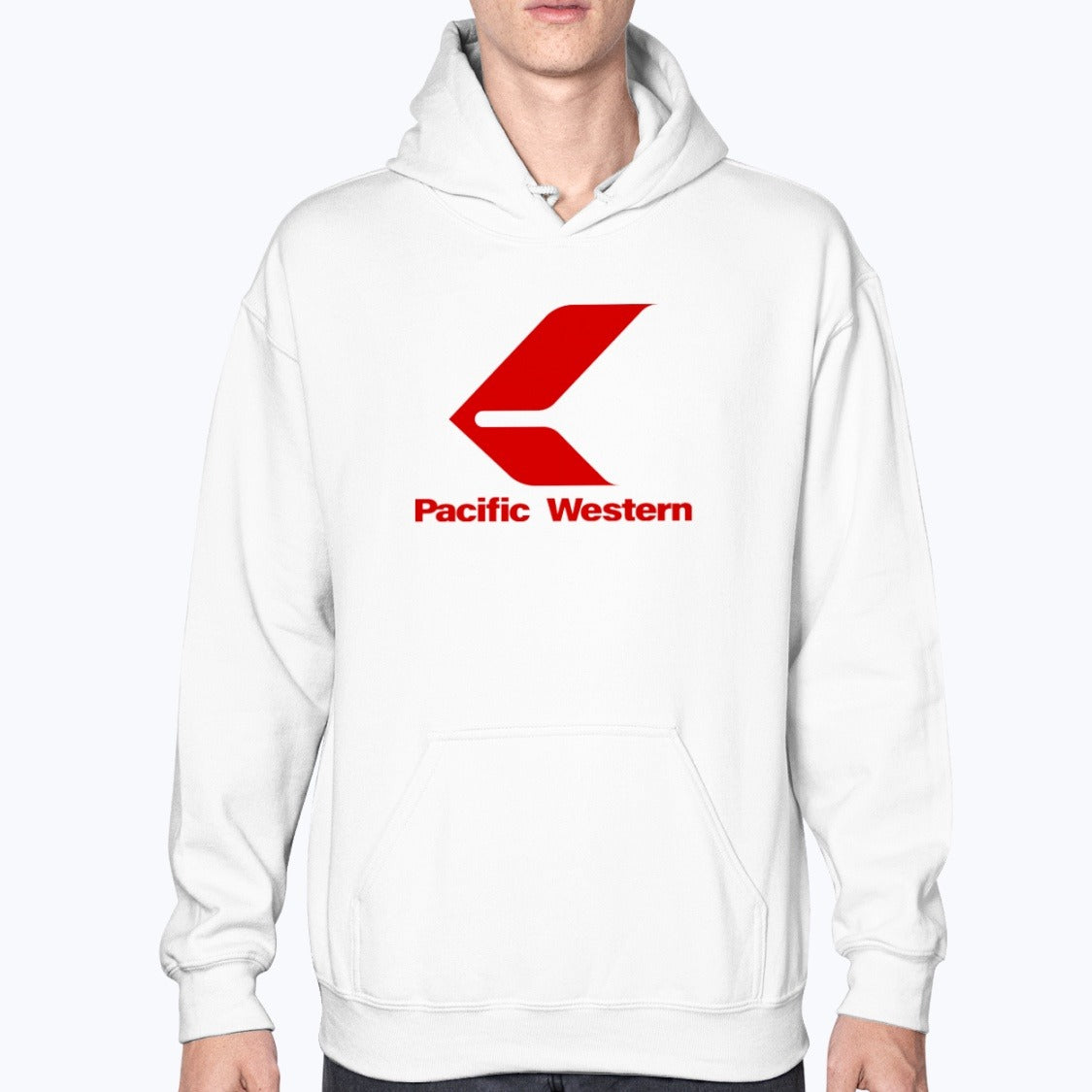 Pacific Western Airlines Unisex Hoodie - White - Model