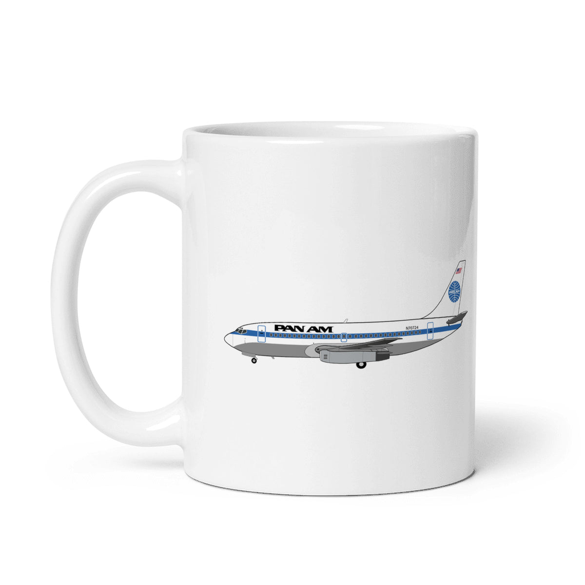 Pan Am B737-200 Coffee Mug - White - 11 oz - Right