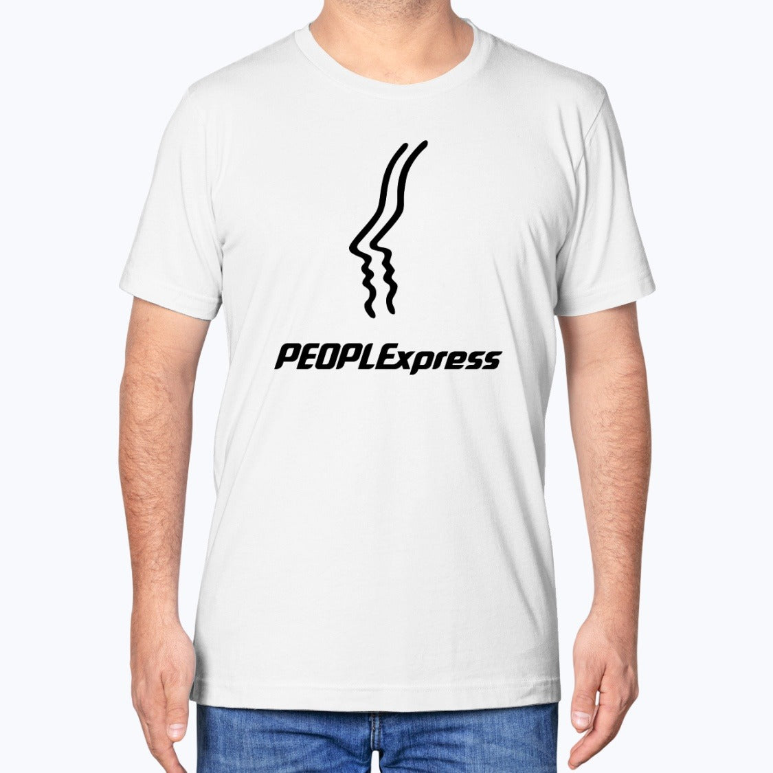 People Express Airlines Unisex T-Shirt - White - Model