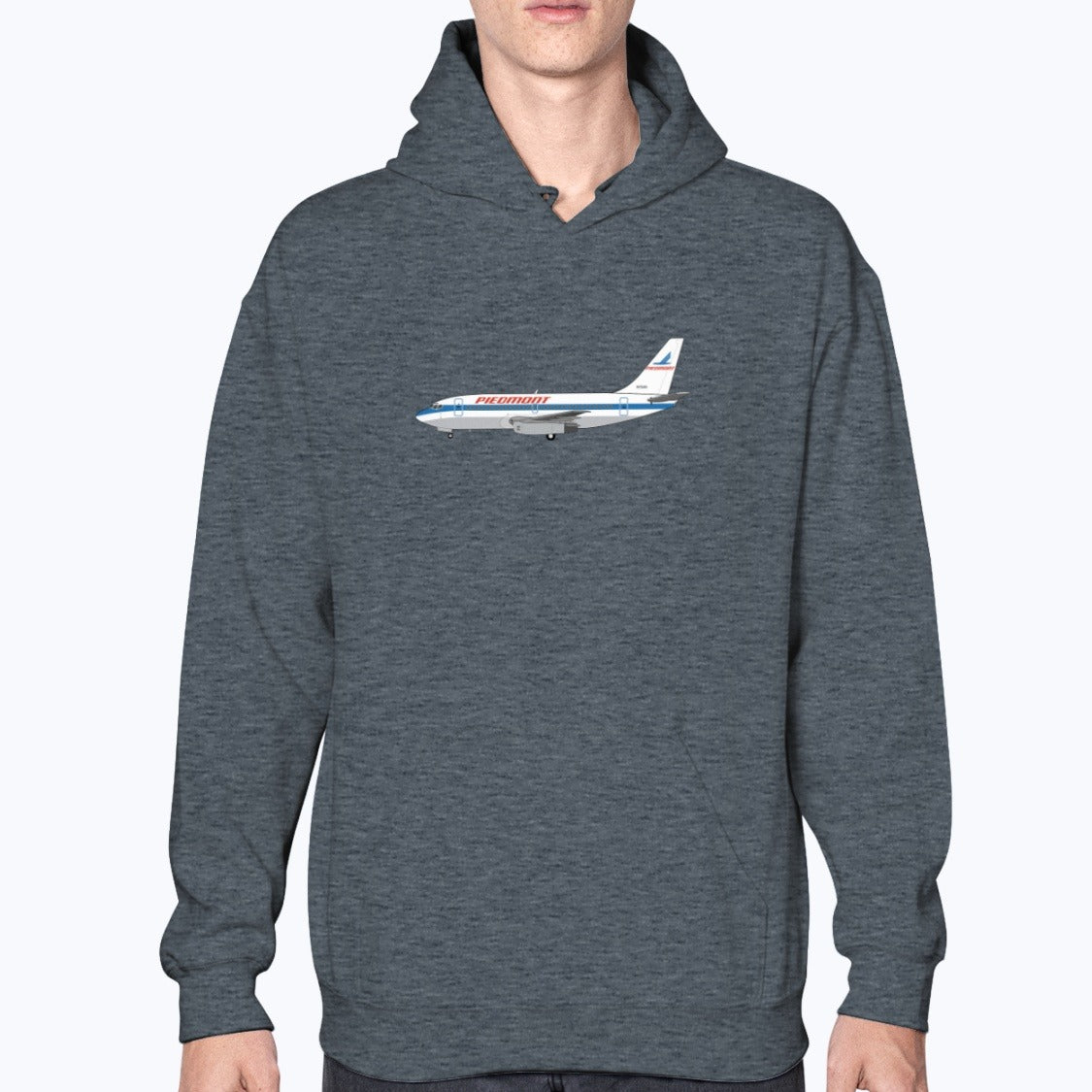 Piedmont Airlines B737-200 Unisex Hoodie - Dark Heather - Model