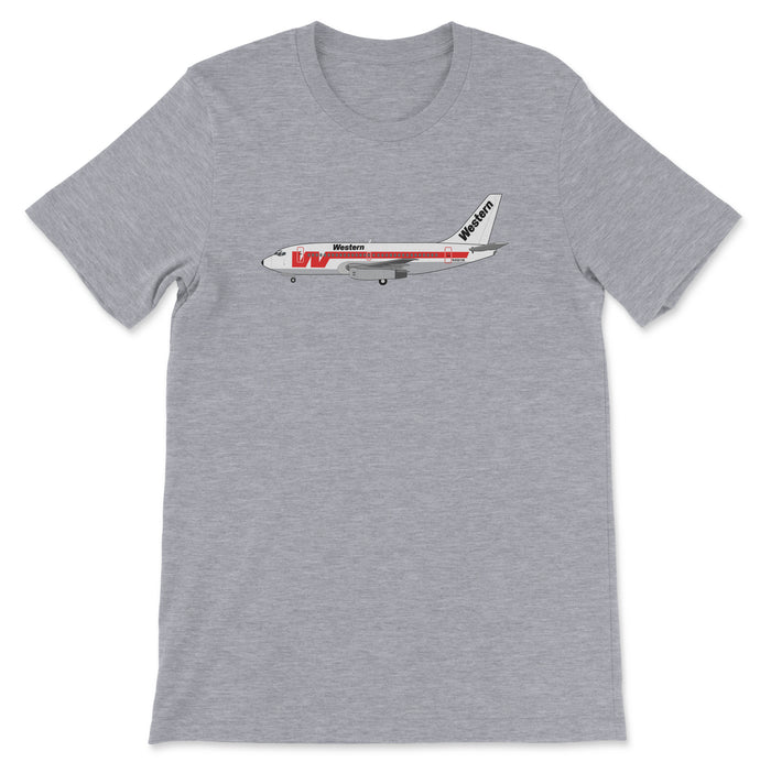 Western Airlines Boeing 737 Unisex T-Shirt - Athletic Heather