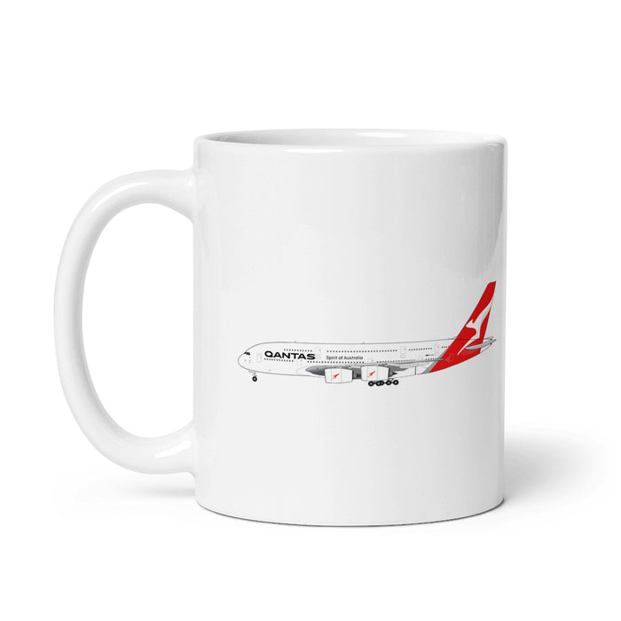 Qantas A380 Coffee Mug - White - 11 oz - Right