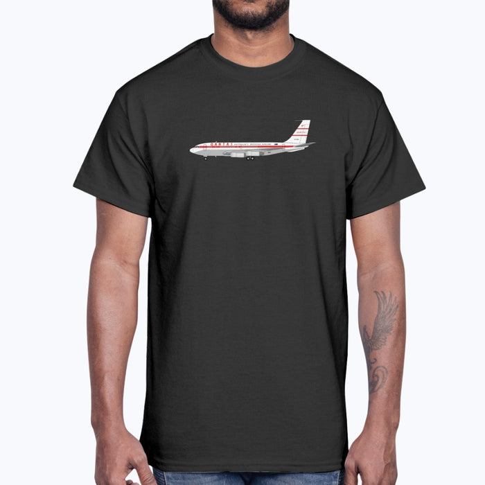 Qantas B707 Unisex T-Shirt - Black - Model