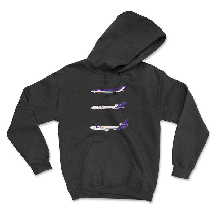 FedEx B727, DC-10 Unisex Hoodie - Black