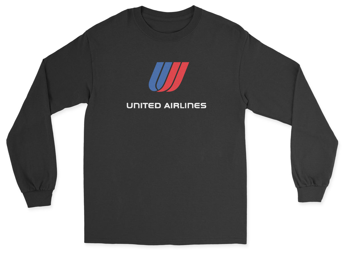 United Airlines Unisex Long Sleeve T-Shirt - Black