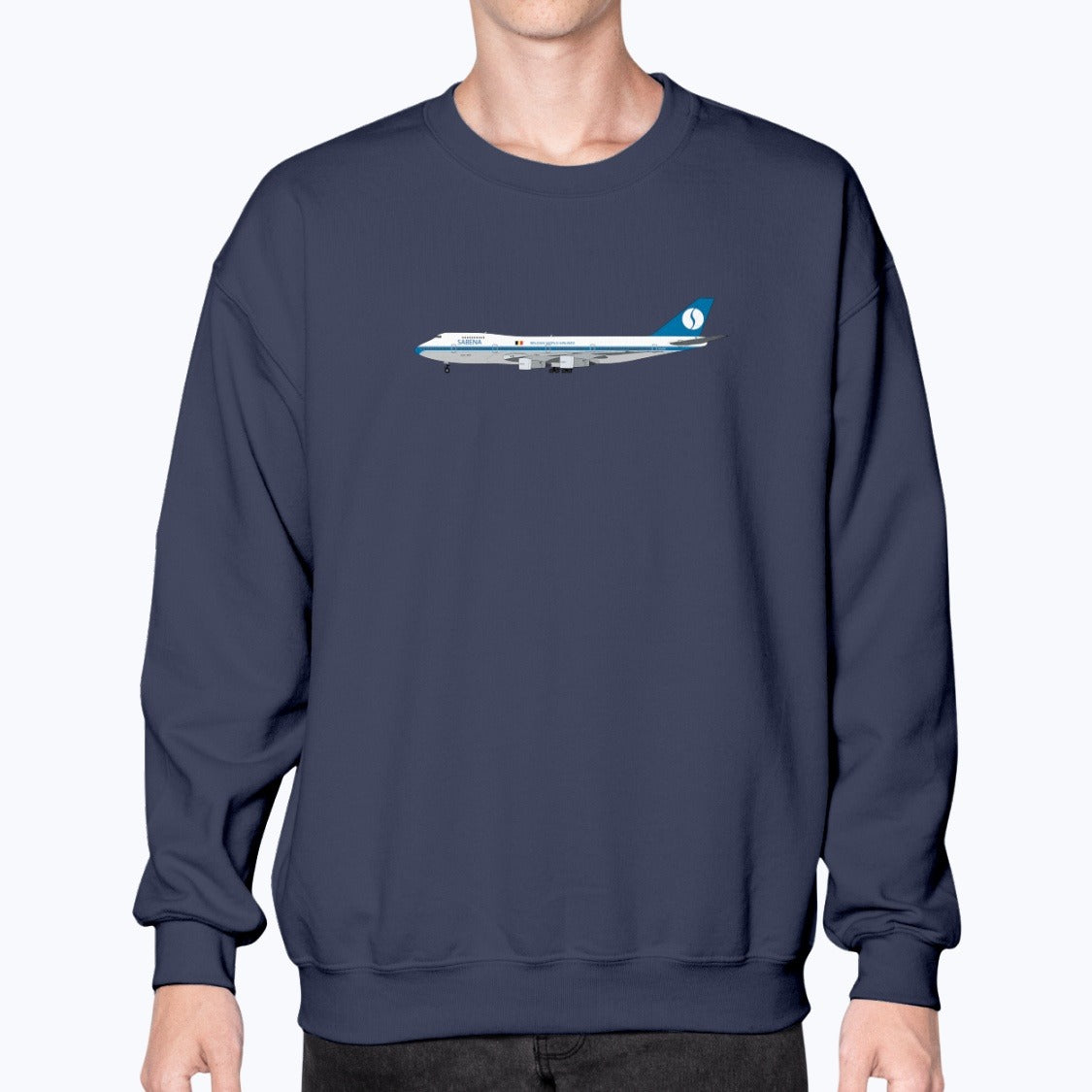 Sabena B747-100 Unisex Sweatshirt - Navy - Model