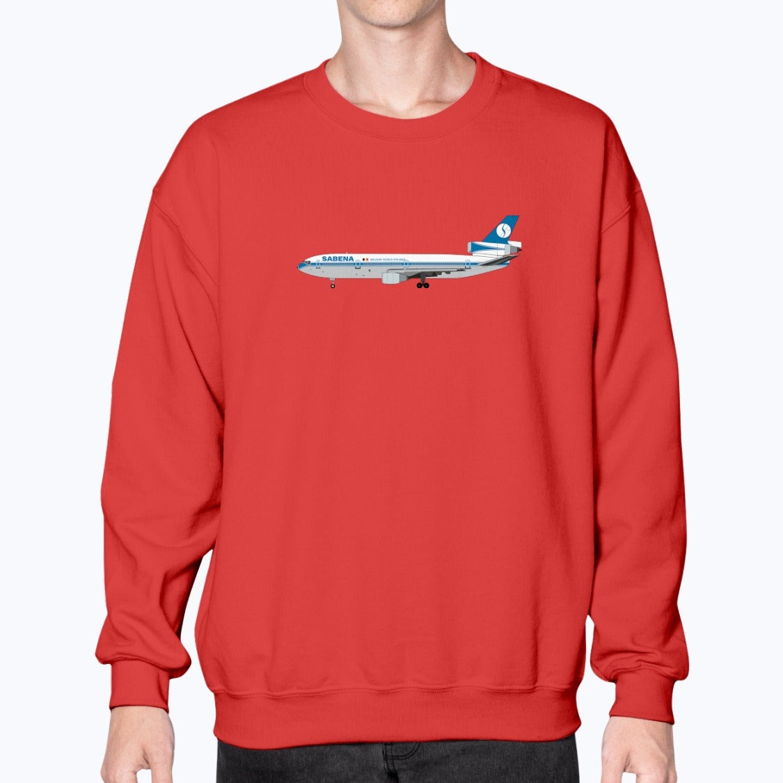 Sabena DC-10 Unisex Sweatshirt - Red - Model