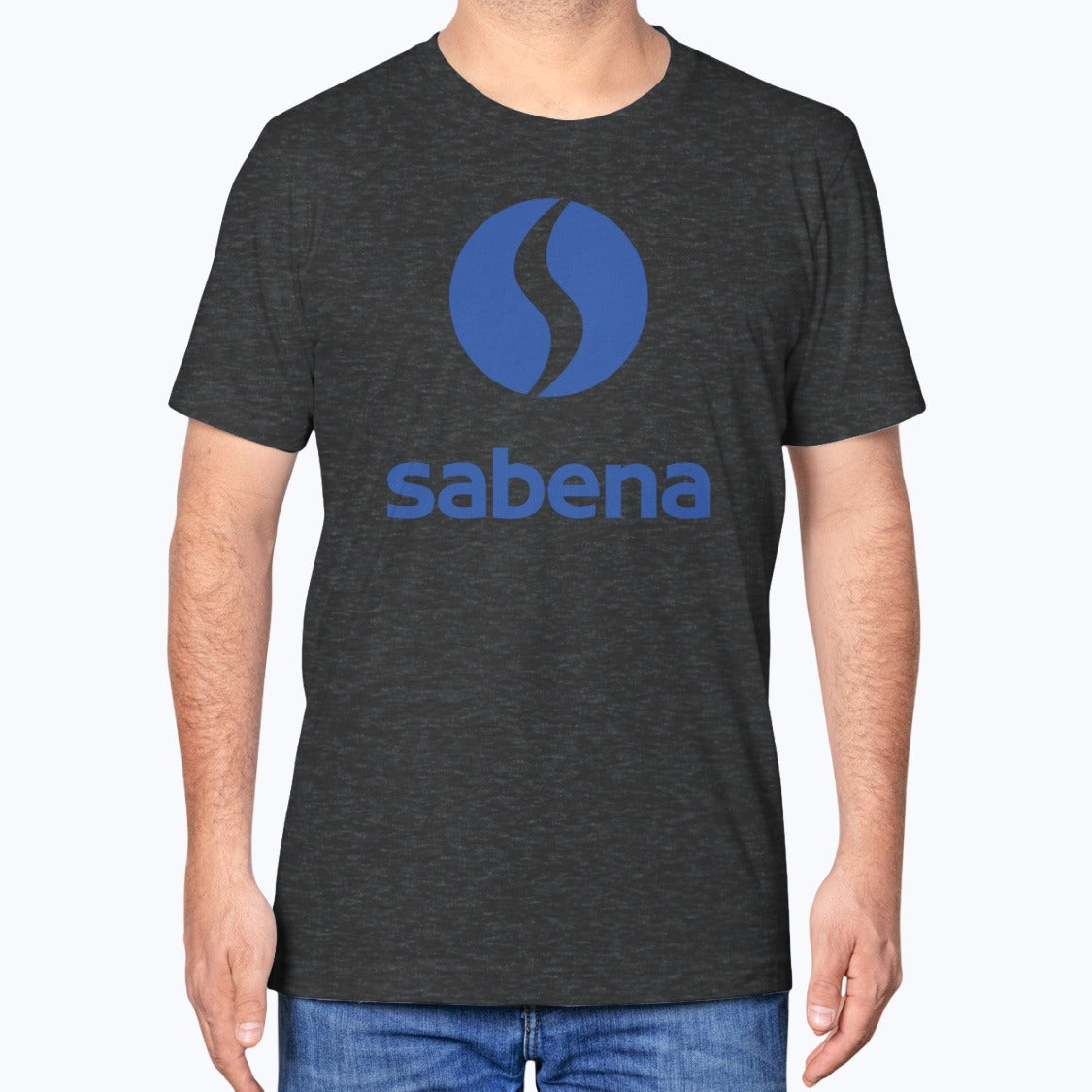 Sabena Unisex T-Shirt - Dark Grey Heather - Model