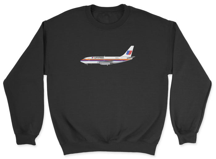 United Airlines Boeing 737 Unisex Sweatshirt - Black