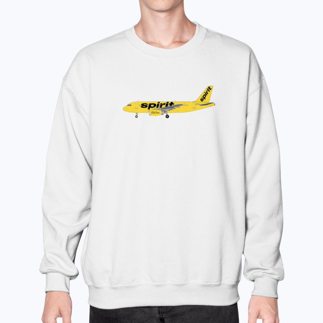 Spirit Airbus A319 Unisex Sweatshirt - White - Model