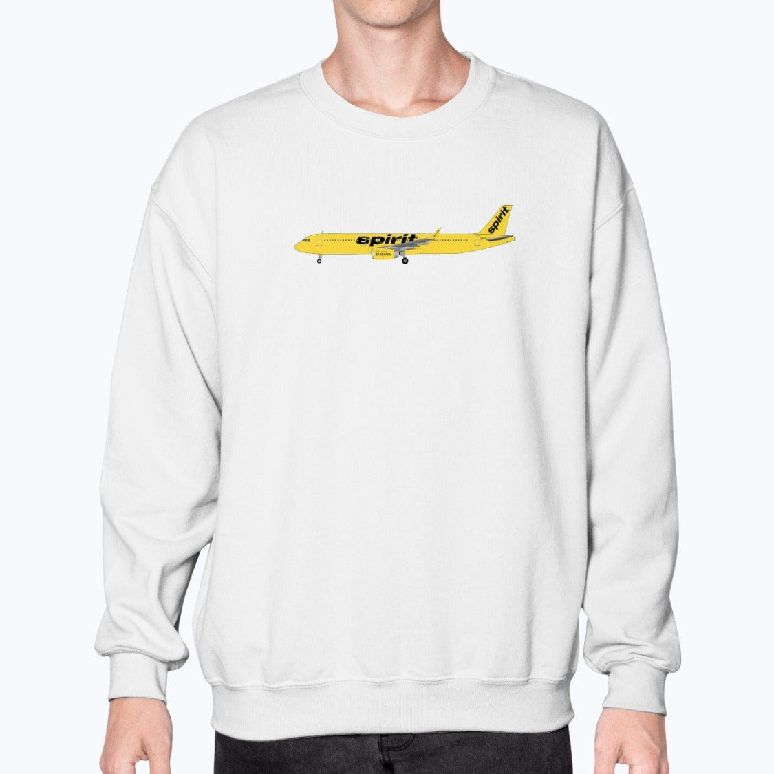 Spirit Airbus A321 Unisex Sweatshirt - White - Model