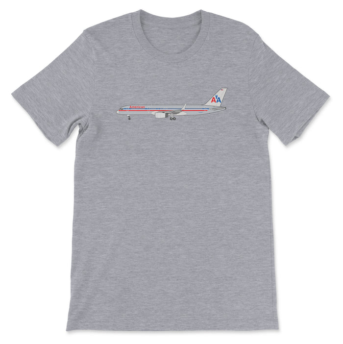 American Airlines Boeing 757 Unisex T-Shirt - Athletic Heather