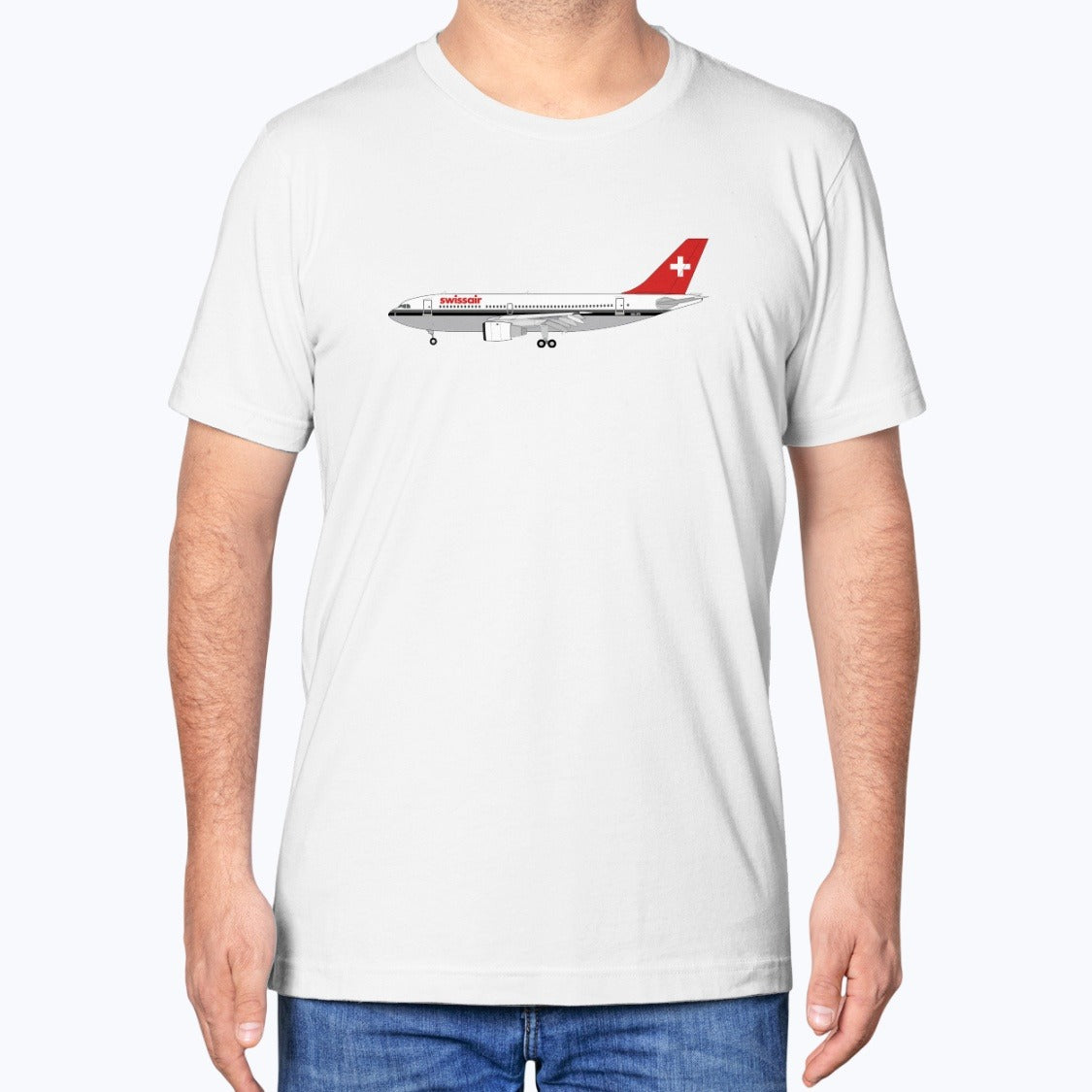 Swissair Airbus A310 Unisex T-Shirt - White - Model