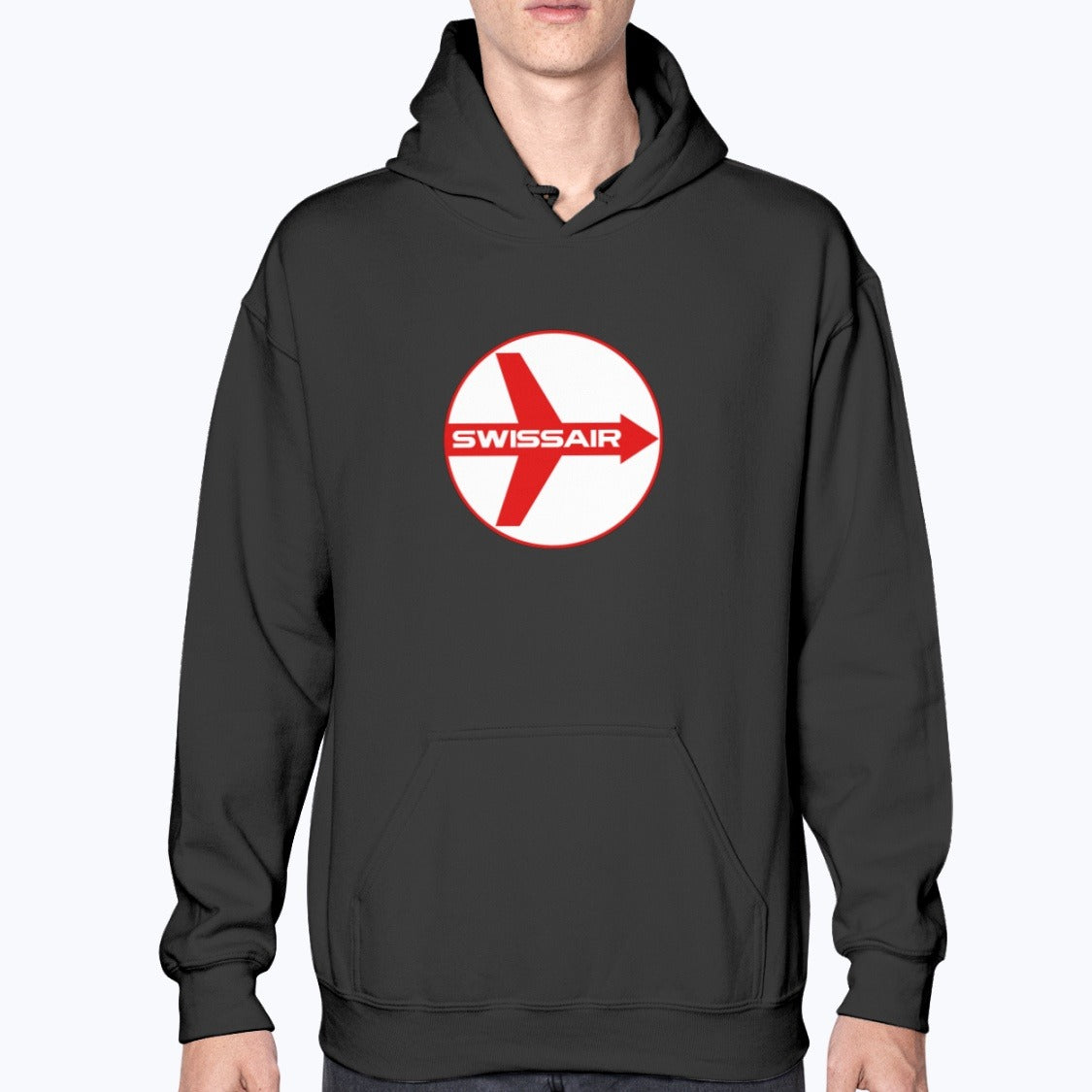 Swissair Unisex Hoodie - Black - Model