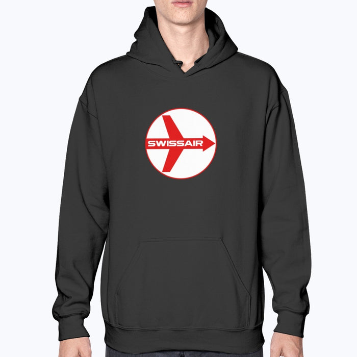 Swissair Unisex Hoodie - Black - Model