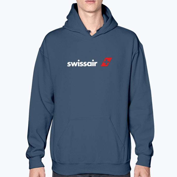 Swissair Unisex Hoodie - Navy - Model