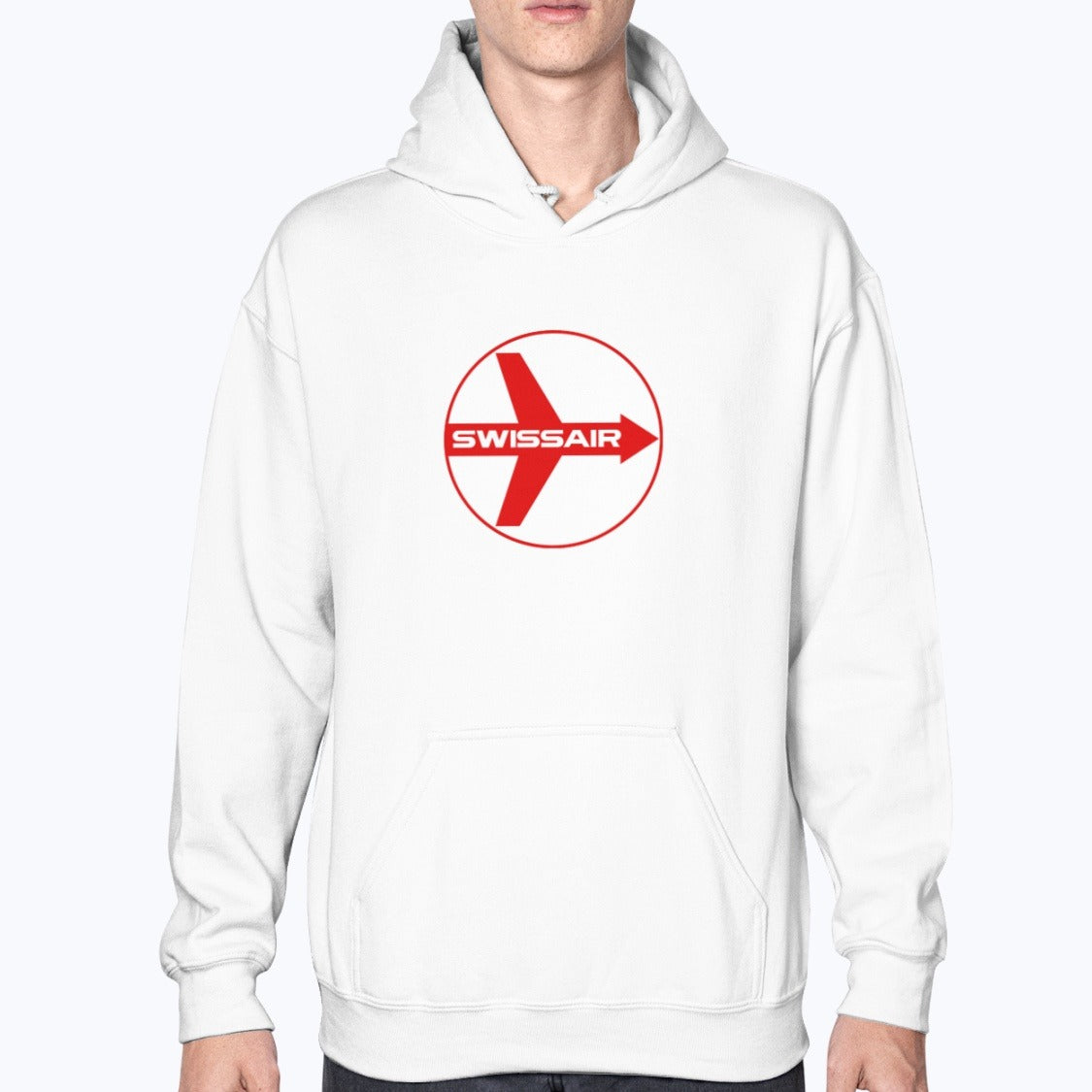 Swissair Unisex Hoodie - White - Model