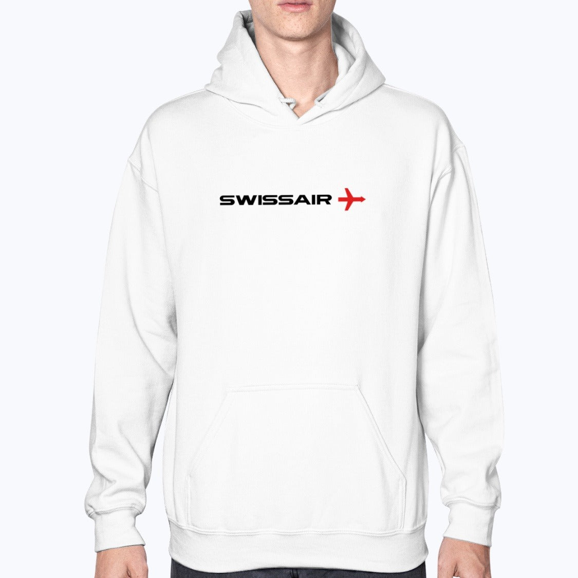 Swissair Unisex Hoodie - White - Model