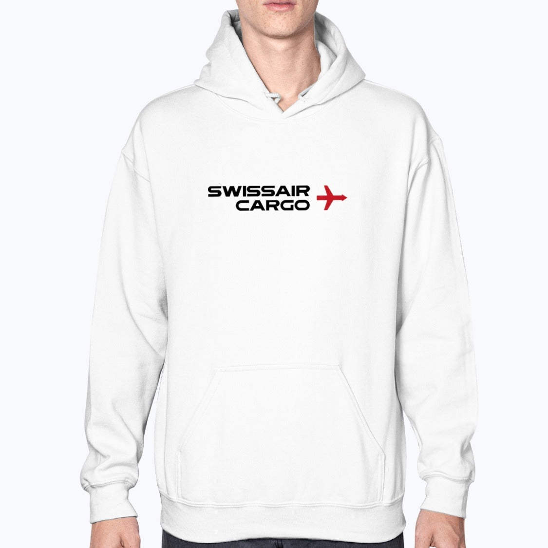 Swissair Unisex Hoodie - White - Model