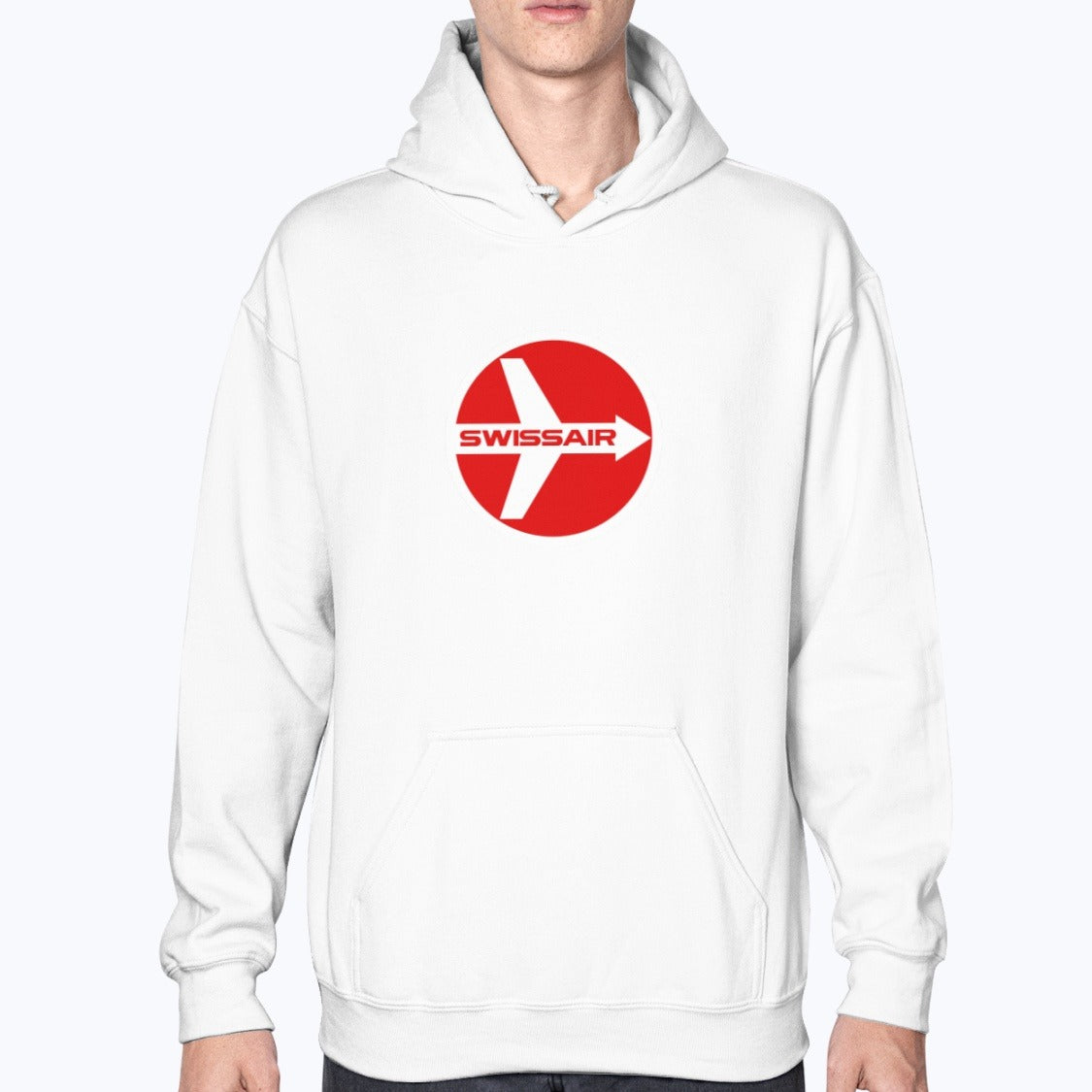 Swissair Unisex Hoodie - White - Model