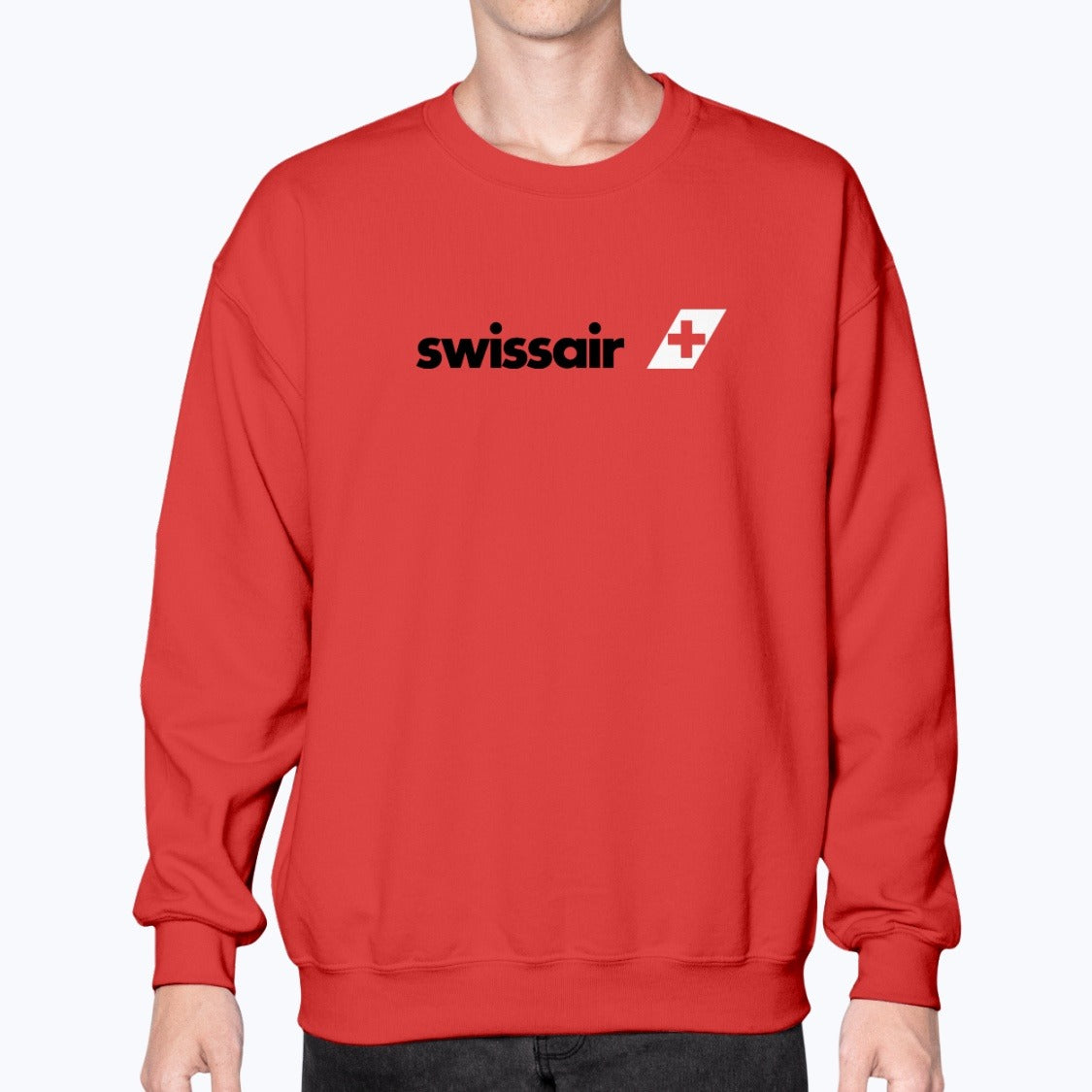 Swissair Unisex Sweatshirt - Red - Model