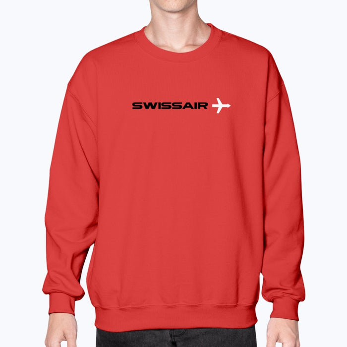 Swissair Unisex Sweatshirt - Red - Model
