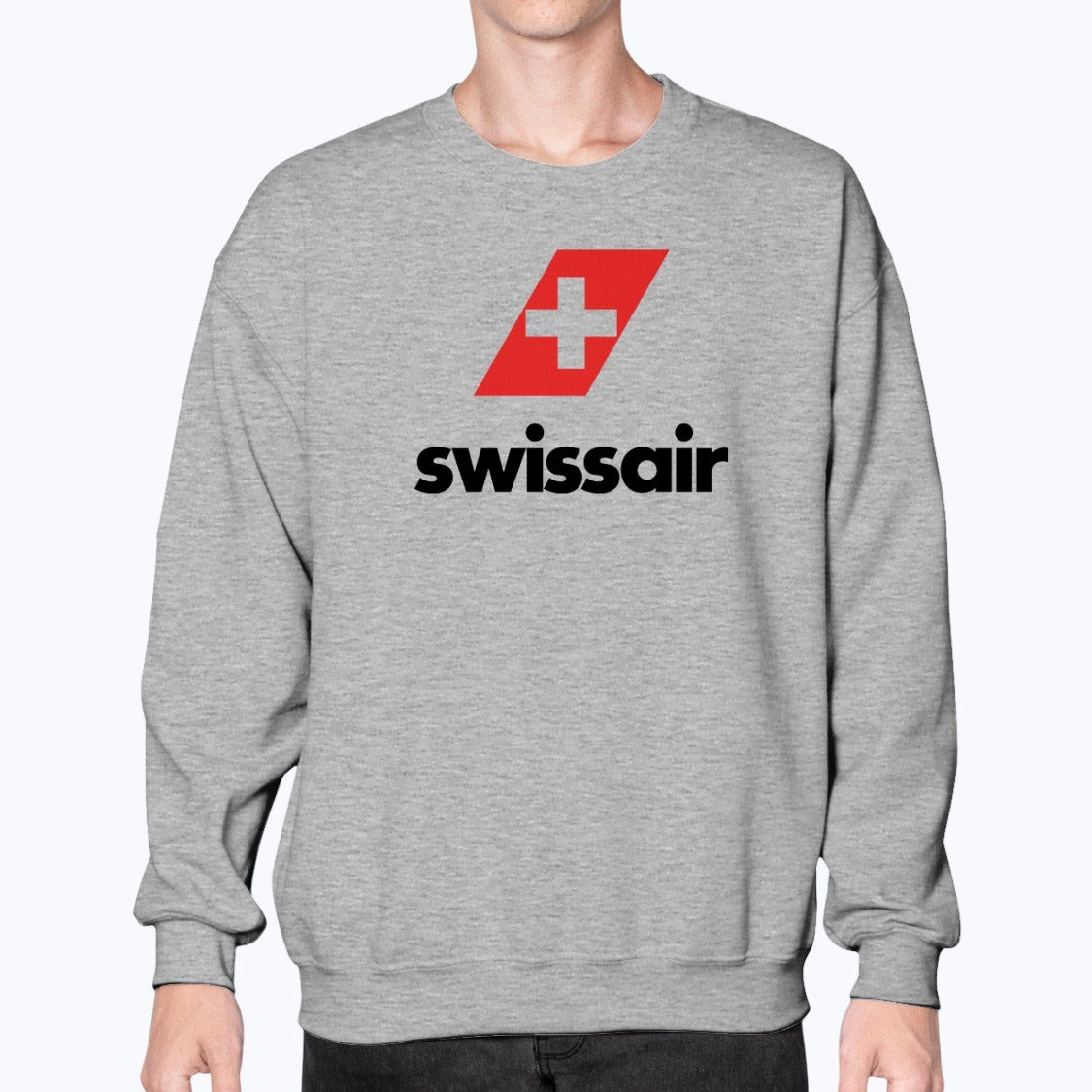 Swissair Unisex Sweatshirt - Sport Grey - Model