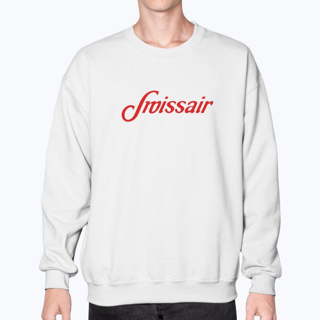 Swissair Unisex Sweatshirt - White - Model